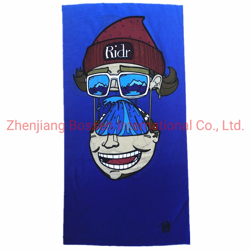 OEM Customized Design Printed Microfiber Polyester Blue Multifunctional Neck Warmer