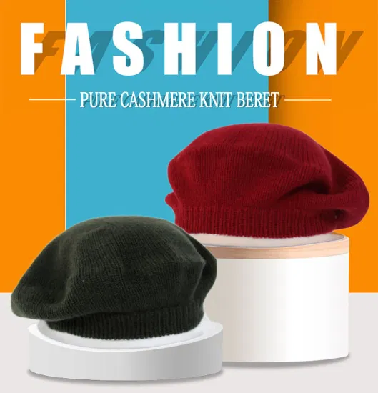 Cappello berretto da donna caldo invernale in lana di cashmere di nuova moda