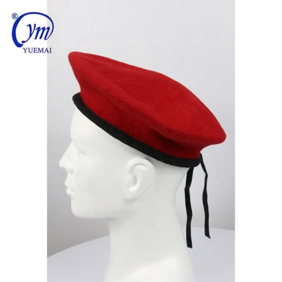 Cappello tattico berretto da uomo in lana rossa della polizia dell'esercito militare