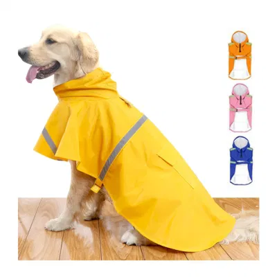 Impermeabile per cani, regolabile, resistente all'acqua, giacca antipioggia, poncho, con cappuccio