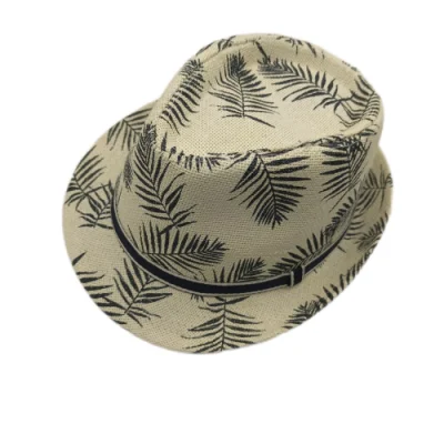 Cappello di paglia stampato albero di carta fresco estivo personalizzato di alta qualità