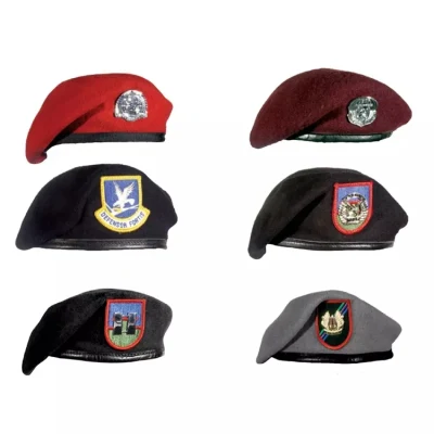 Berretto stile militare in lana con logo personalizzato, berretto per servizio di sicurezza